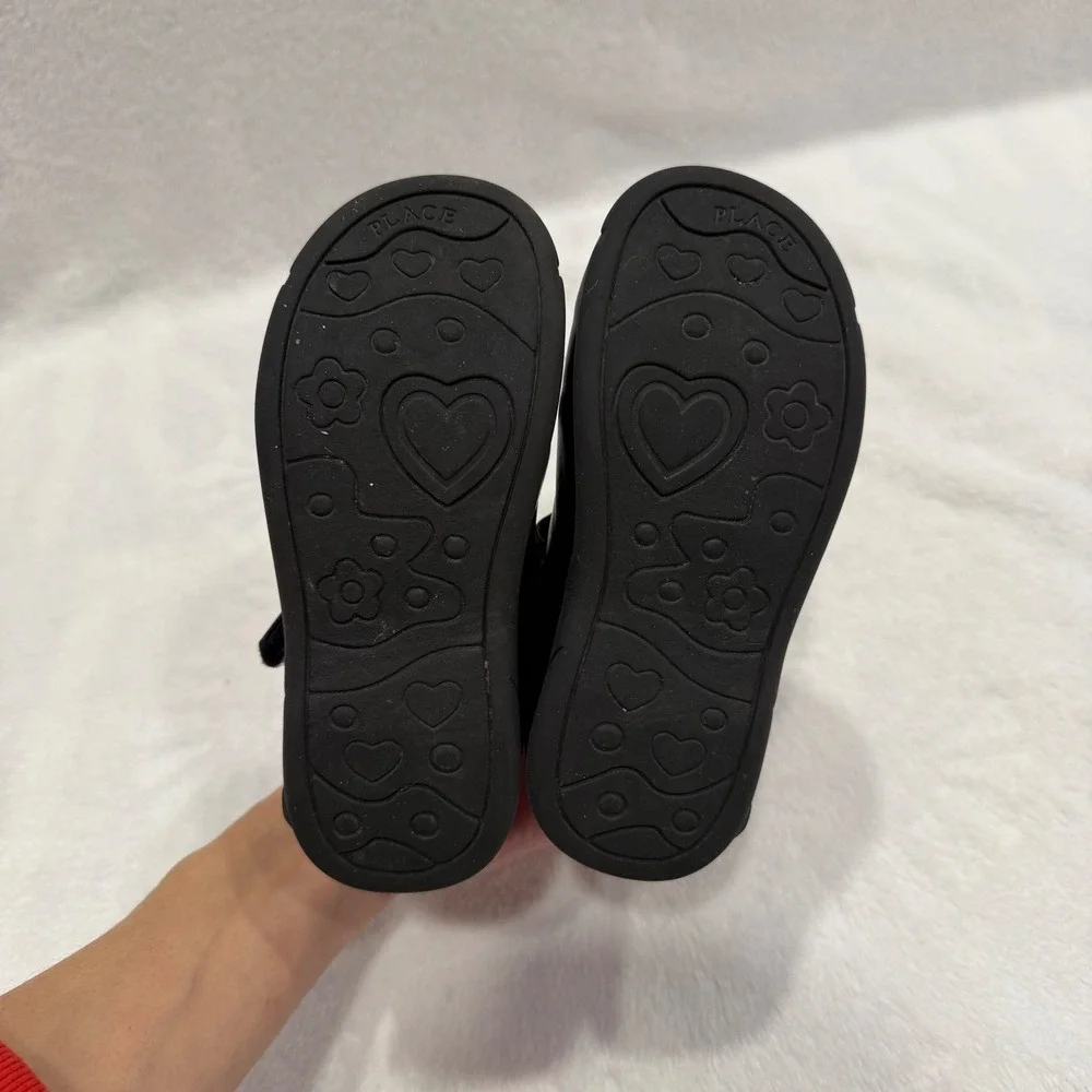 Kids Black Cat Mary Jane Shoes Hook Loop‎ Strap Toddler Girl Size 10